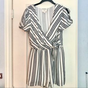 Blue and White Romper